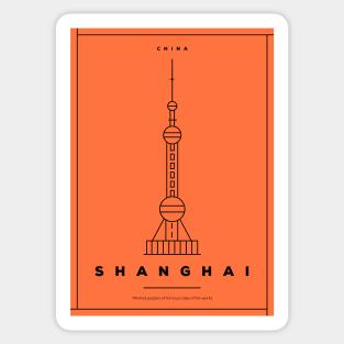 Shanghai Minimal Poster Sticker